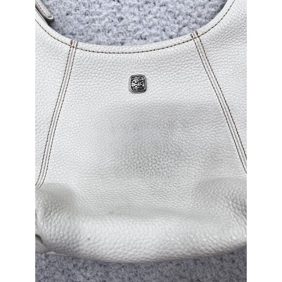 Brighton Purse Womens White Pebbled Leather Rainbow Braided Shoulder Boho Bag - Picture 4 of 14